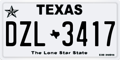 TX license plate DZL3417