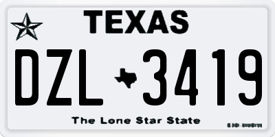 TX license plate DZL3419