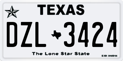 TX license plate DZL3424
