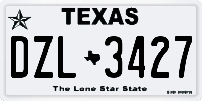 TX license plate DZL3427