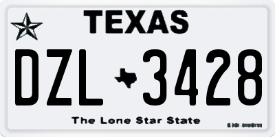 TX license plate DZL3428