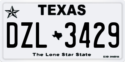 TX license plate DZL3429
