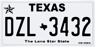 TX license plate DZL3432