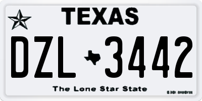 TX license plate DZL3442