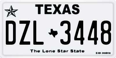 TX license plate DZL3448