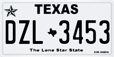 TX license plate DZL3453