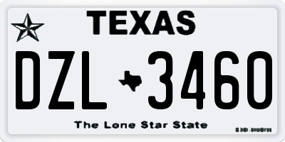 TX license plate DZL3460