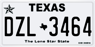 TX license plate DZL3464