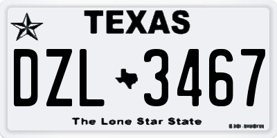 TX license plate DZL3467