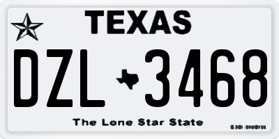 TX license plate DZL3468