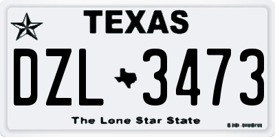 TX license plate DZL3473