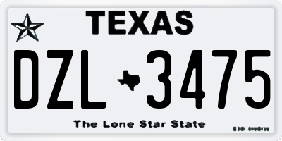 TX license plate DZL3475