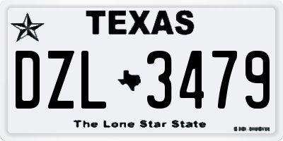 TX license plate DZL3479