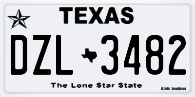 TX license plate DZL3482
