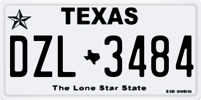 TX license plate DZL3484