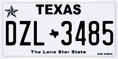 TX license plate DZL3485