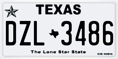 TX license plate DZL3486