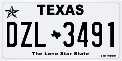 TX license plate DZL3491
