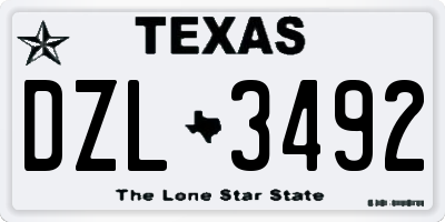 TX license plate DZL3492