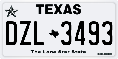 TX license plate DZL3493