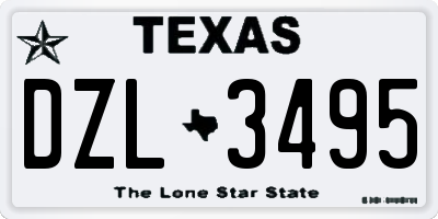 TX license plate DZL3495