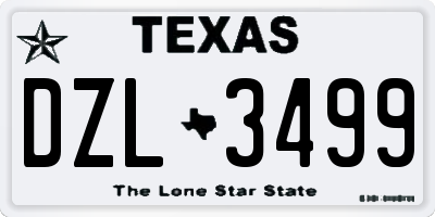 TX license plate DZL3499
