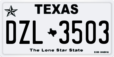 TX license plate DZL3503