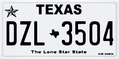 TX license plate DZL3504