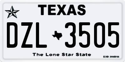 TX license plate DZL3505