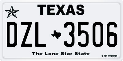 TX license plate DZL3506