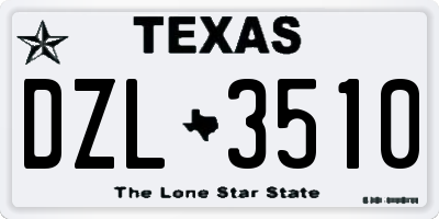 TX license plate DZL3510