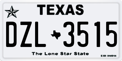 TX license plate DZL3515