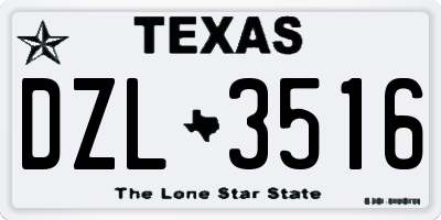 TX license plate DZL3516