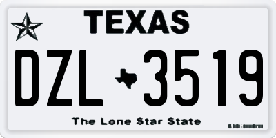 TX license plate DZL3519