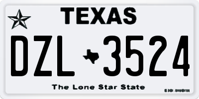 TX license plate DZL3524