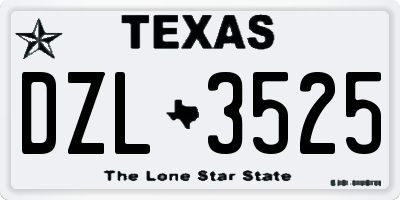 TX license plate DZL3525