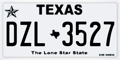 TX license plate DZL3527