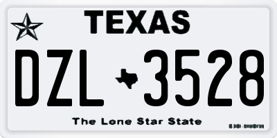 TX license plate DZL3528
