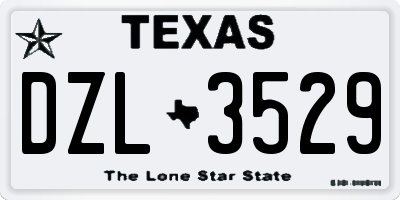 TX license plate DZL3529
