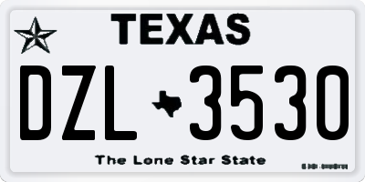 TX license plate DZL3530