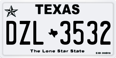 TX license plate DZL3532