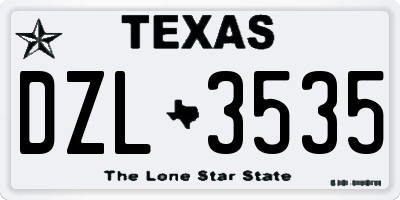 TX license plate DZL3535