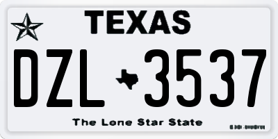 TX license plate DZL3537