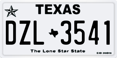 TX license plate DZL3541