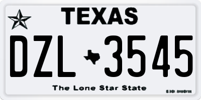 TX license plate DZL3545