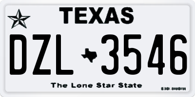 TX license plate DZL3546