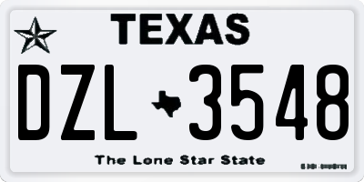 TX license plate DZL3548