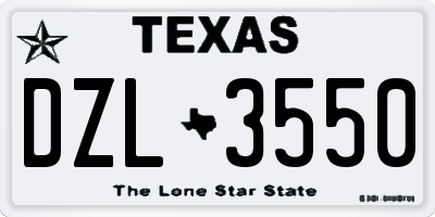 TX license plate DZL3550