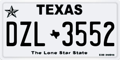 TX license plate DZL3552