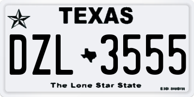 TX license plate DZL3555